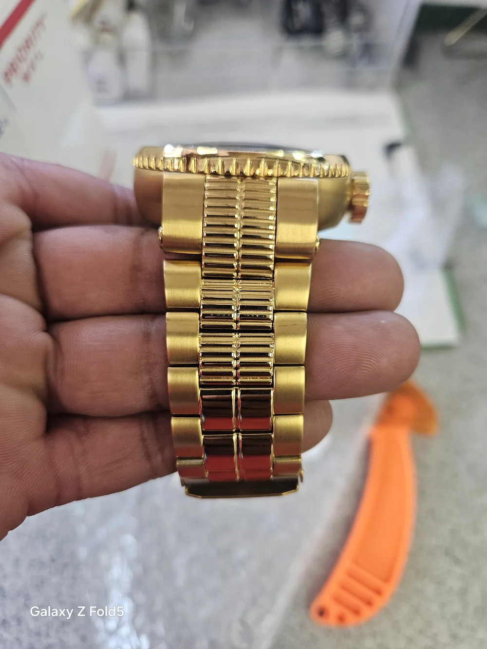 Invicta Gold Tone Diver Watch with Blue Dial 52mm Automatic